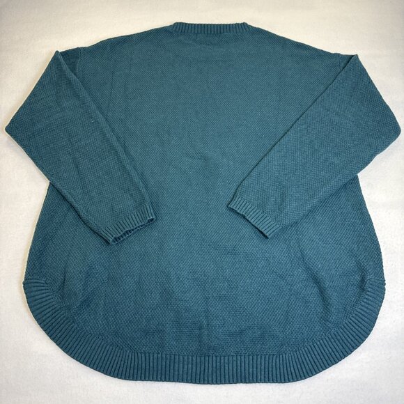 Metokeety Green Crew Neck Waffle Knit Pullover Sweater Women’s XXL - Picture 7 of 10